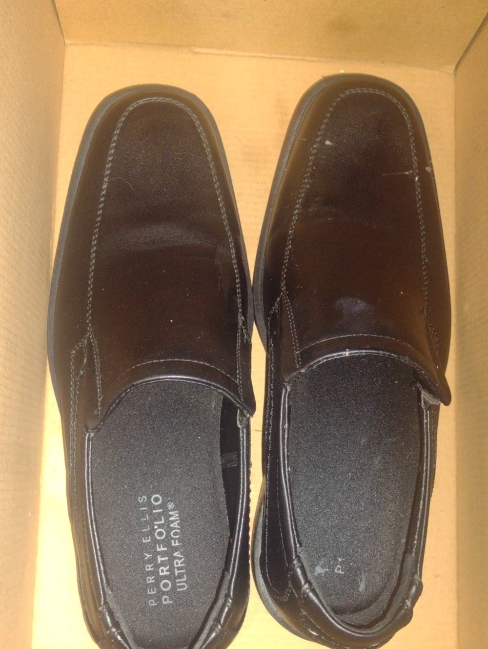 Perry Ellis Men’s Black Slip-On Loafers